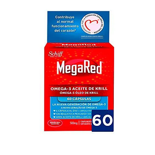 Megared Omega 3 - Aceite de Krill Complemento Alimenticio sin Regusto a Pescado 60 cápsulas de MegaRed