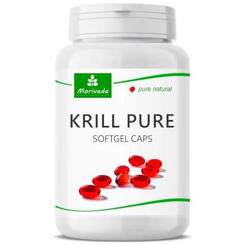 MoriVeda PURE Antarctic Krill Oil Cápsulas 500mg, 90 Cápsulas de MoriVeda