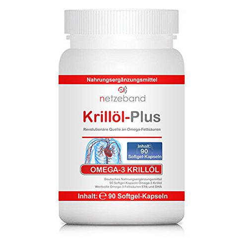 Netzeband Aceite de krill 90 cápsulas de aceite de krill premium Omega 3,6,9 y astaxantina valores máximos