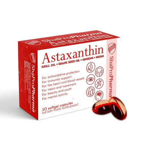 EP Bar Astaxantina | 30 Cápsulas Antioxidantes Softgel | Alta dosis | Astaxantina natural con aceite de semilla de uva