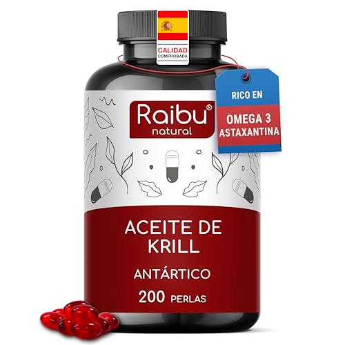 Aceite de Krill Antártico 1200 mg - 200 Perlas con Omega 3 (EPA y DHA)