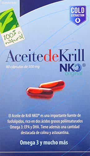 100% Natural Aceite Krill Nko Omega 3-80 Cápsulas en Blister