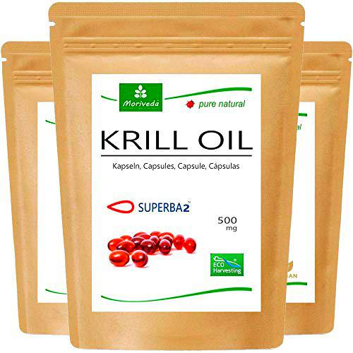 MoriVeda® - Cápsulas de aceite de Krill Superba - aceite de krill premium con Omega 3,6,9