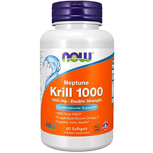 NOW Supplements Neptune Krill 1000 mg de doble fuerza Omega-3 ligado a fosfolípidos