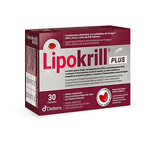 DEITERS - Lipokrill Pastillas Colesterol, Control Colesterol y Triglicéridos