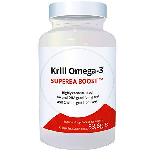 Go-Keto Krill Oil Omega 3 SUPERBA BOOST® | 90 cápsulas de 596 mg de aceite de krill premium | concentración muy alta de EPA y DHA