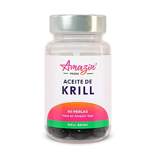 Amazin' Foods - ACEITE DE KRILL 60 Perlas ¡Una nueva y mejorada forma de tomar Omega 3! (Mejor absorción