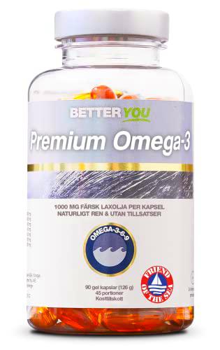 BETTER YOU Omega 3 Capsulas - Omega-3 Omega de 1000mg de Omega 3 Krill y Omega 3 HSN