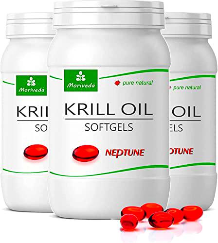 MoriVeda® - Cápsulas de Aceite de Krill 90 o 270, Aceite de Krill 100% puro de NEPTUNO
