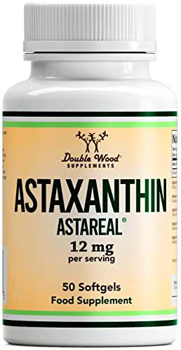 DW Astaxantina | 50 Cápsulas Blandas - 12mg de Astaxantin por Porción | Suplemento Antioxidante de Alta Potencia | Sin OGM ni Gluten | Hecho en el RU